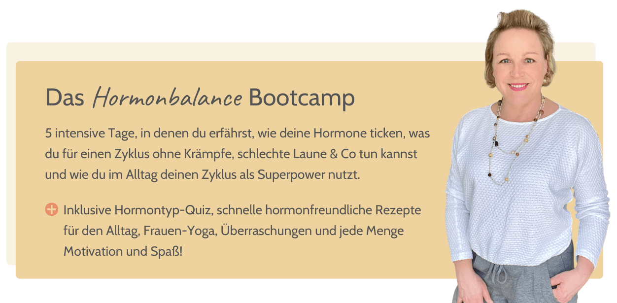 Hormonbalance Bootcamp Menstruation, Periode, PMS, PCOS, Krämpfe, Regelschmerzen, Hormone, Östrogen, Zyklus Coach